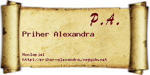 Priher Alexandra névjegykártya